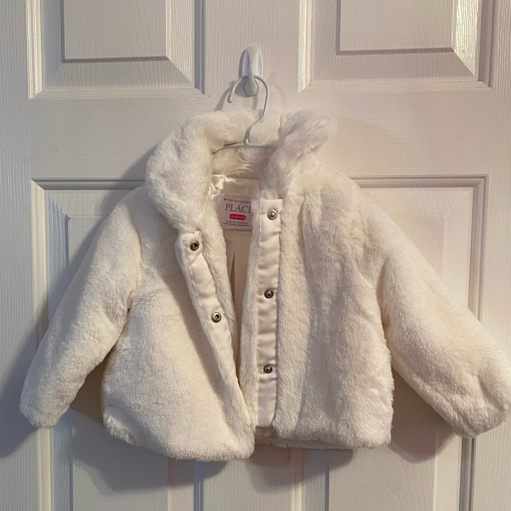 Baby girl cream fur coat 18-24 months